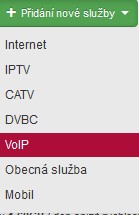 karta klienta aktivni sluzby pridani voip