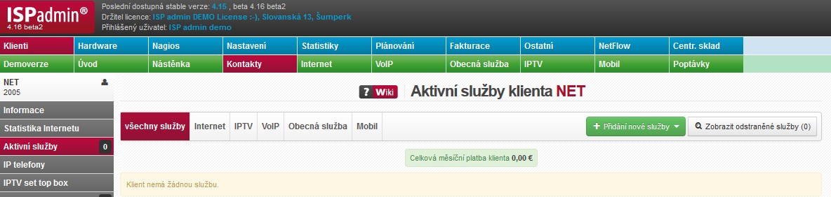 ISPadmin - Správa klientů