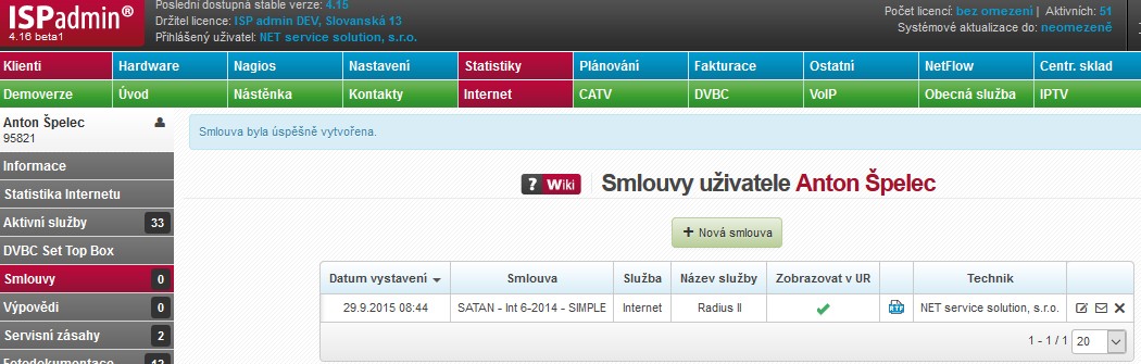 ISPadmin - Správa klientů