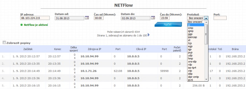 netflow vyber